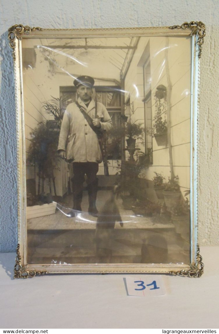 C31 Ancienne Photo Sous Cadre Art Deco "Le Chasseur" - Art Nouveau / Art Deco