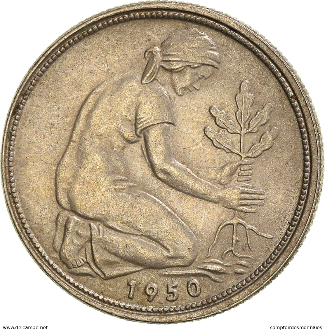 Monnaie, République Fédérale Allemande, 50 Pfennig, 1950 - 50 Pfennig