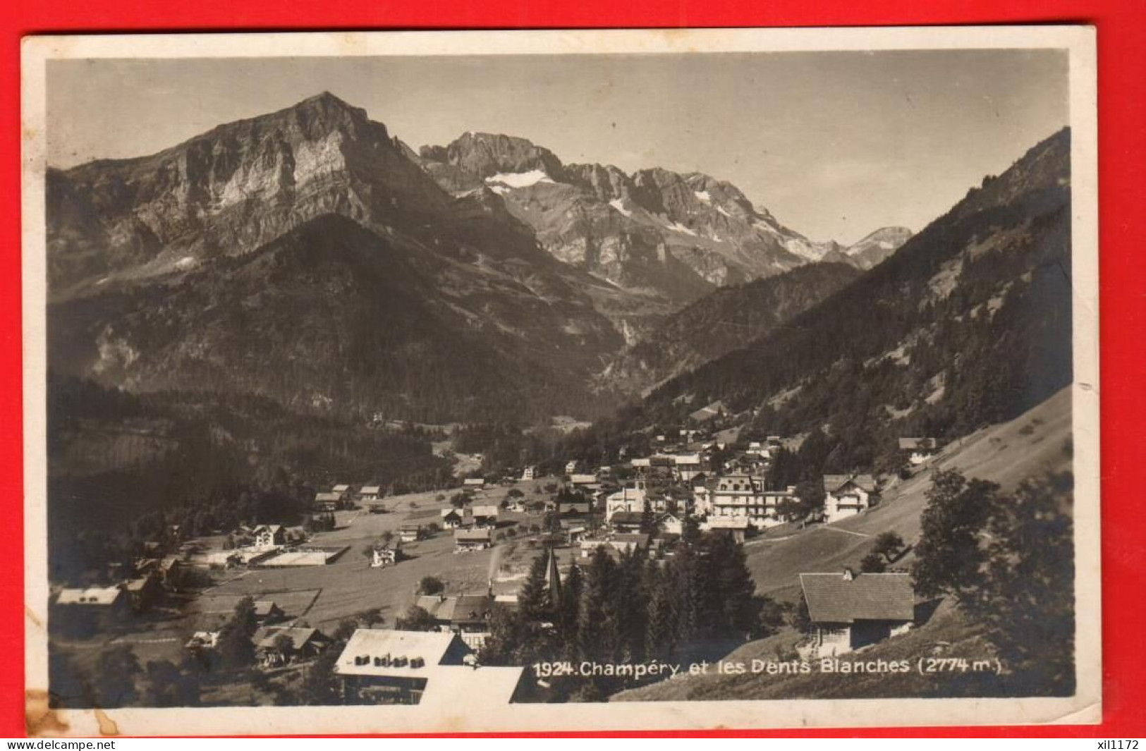 XZJ-01 Champéry Et Dents Blanches. Cachet Militaire  Soc. Graphique 1924 - Champéry