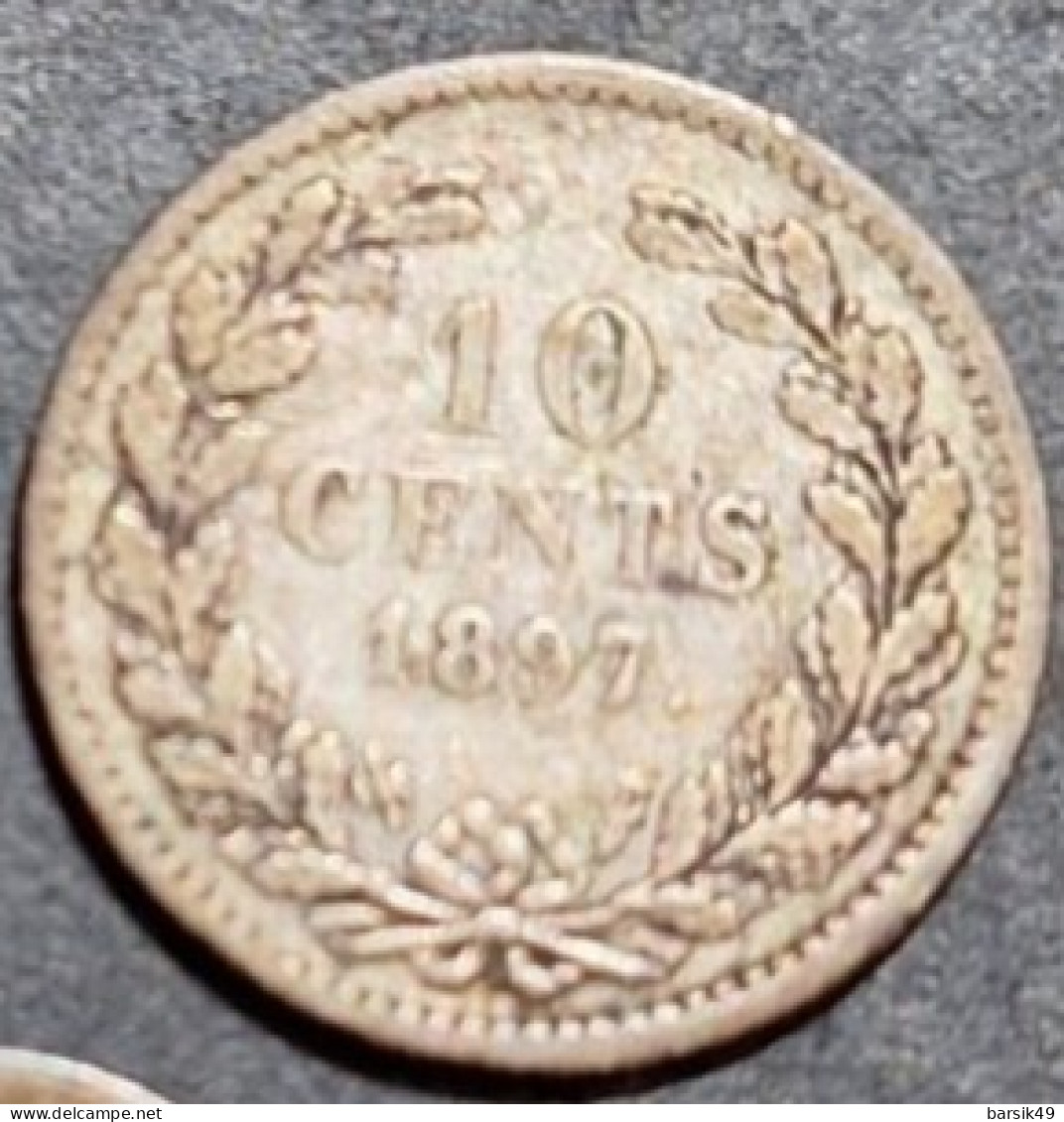1897 Pays-Bas Netherlands Silver 10 Cents - 10 Centavos