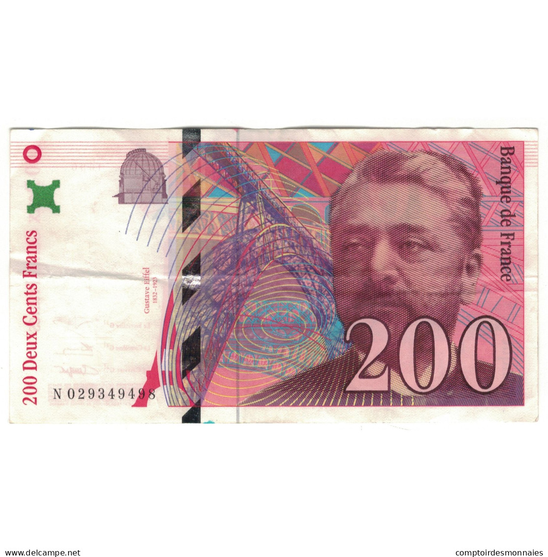 France, 200 Francs, Eiffel, 1996, N029349498, TB+, Fayette:75.02, KM:159a - 1955-1959 Overprinted With ''Nouveaux Francs''