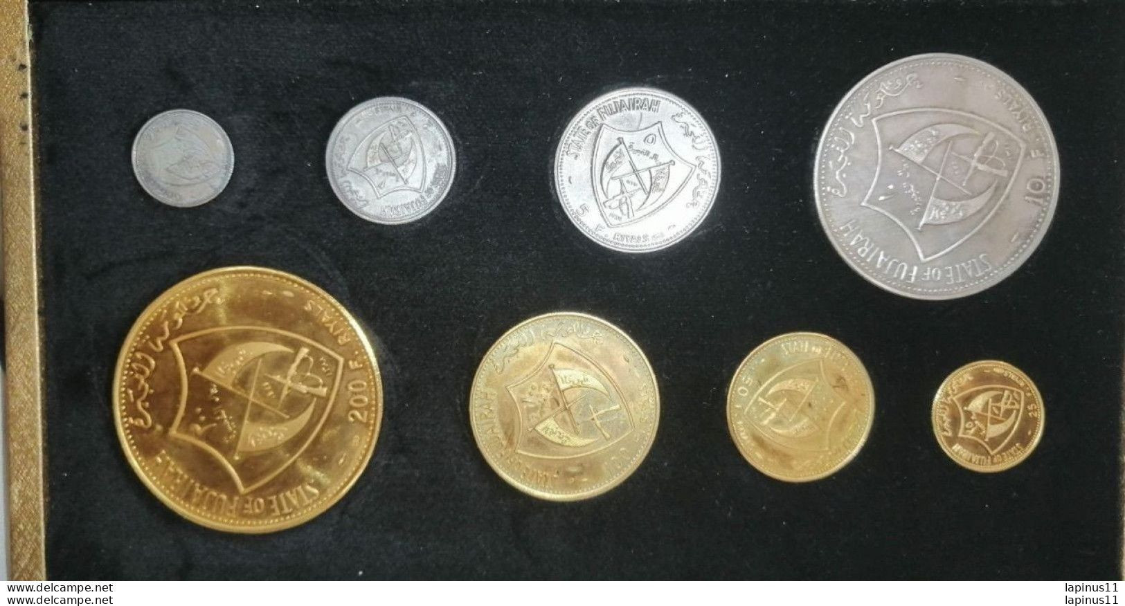 FUJAIRAH: Muhammad B. Hamad Al-Sharqi, 1952-1974, 8-coin Proof Set, 1969-70 GOLD AND SILVER VERY RARE - Emirati Arabi