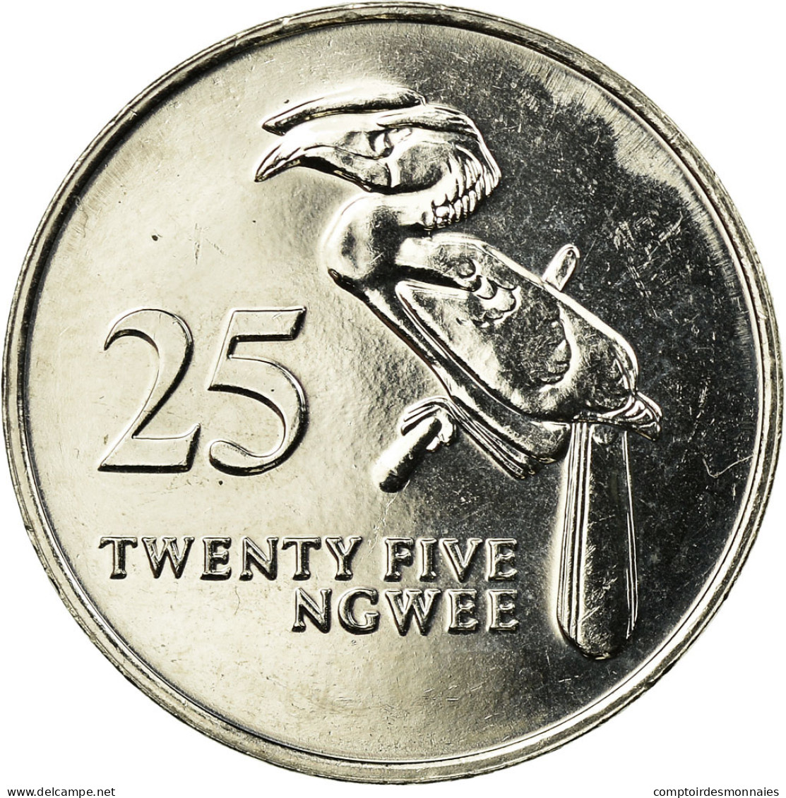 Monnaie, Zambie, 25 Ngwee, 1992, British Royal Mint, TTB, Nickel Plated Steel - Sambia