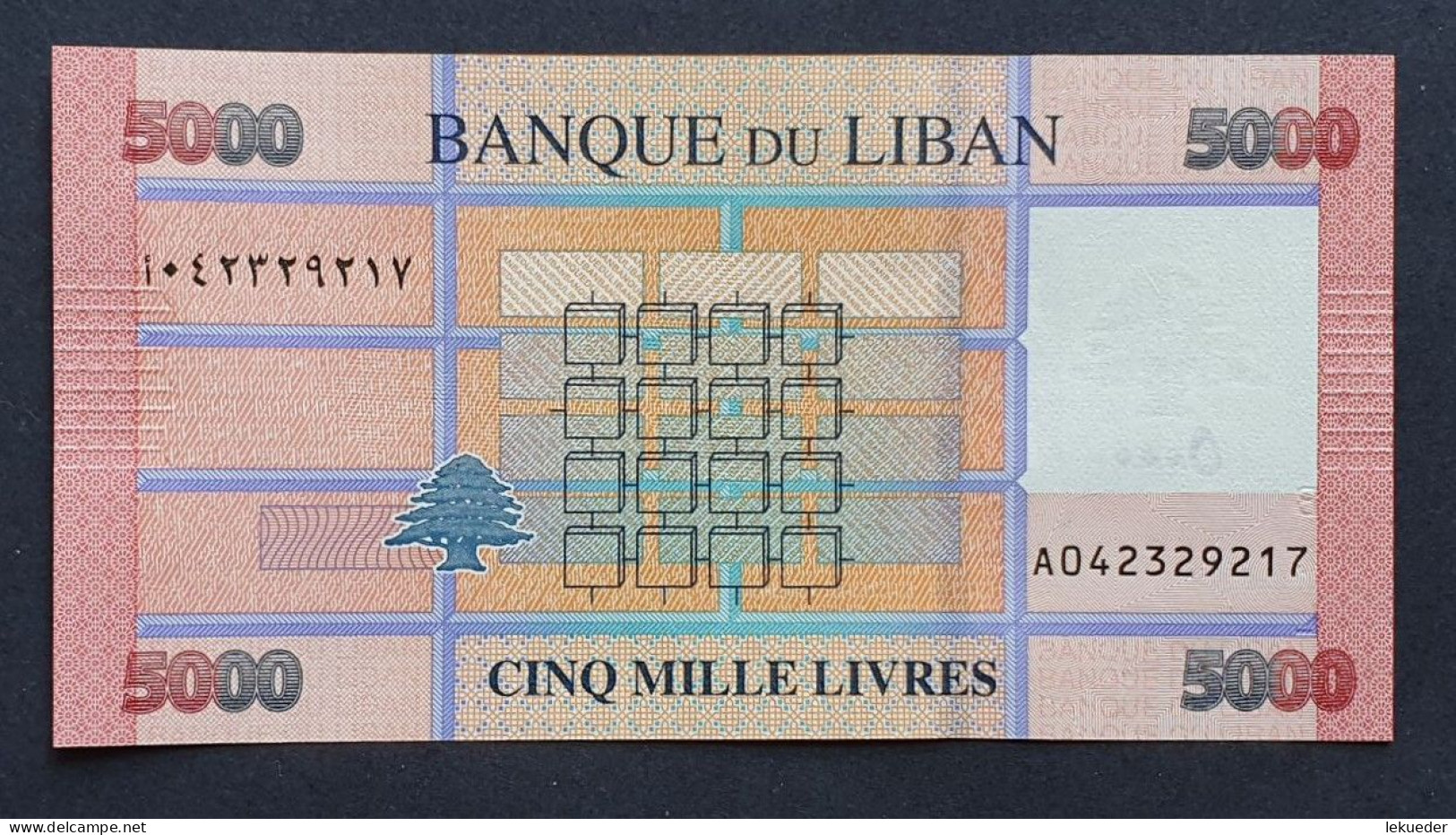 Billete De Banco De LIBANO - 5000 Livres, 2021  Sin Cursar - Liban