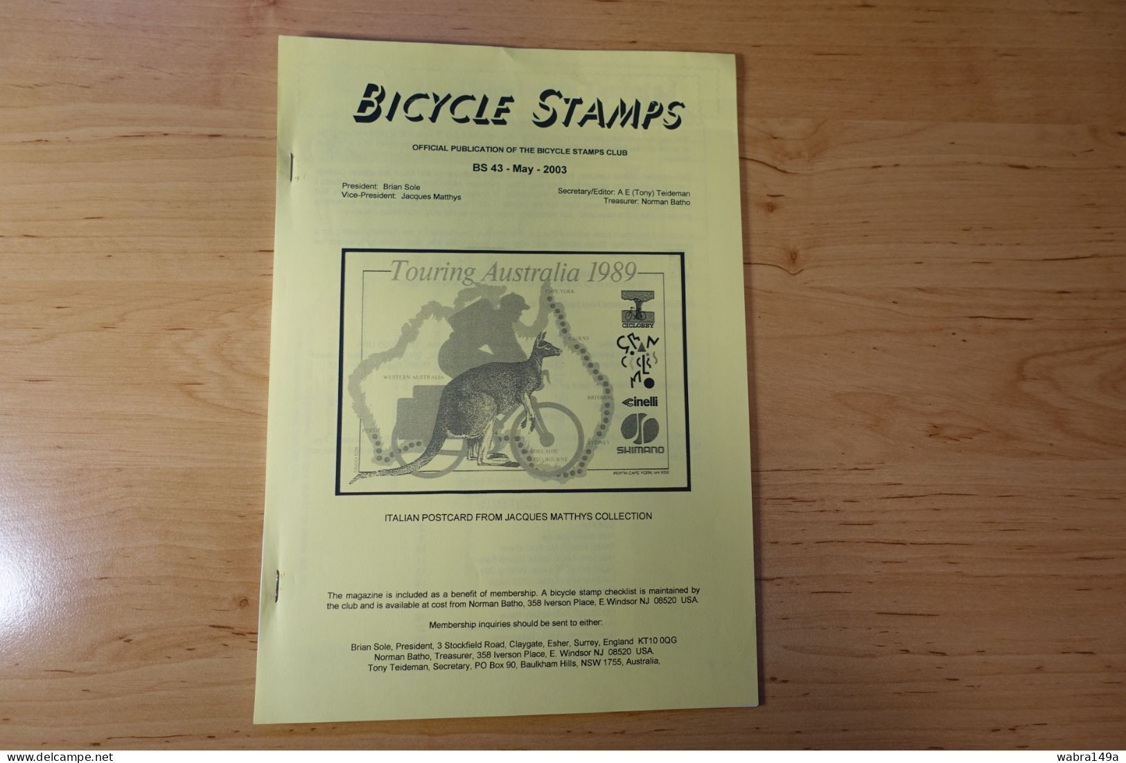 Bicycle Stamps Publication BS 43, May 2003 Velo Bicyclette Fahrrad - English