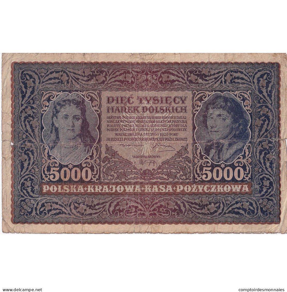 Pologne, 5000 Marek, 1920, 1920-02-07, KM:31, B - Pologne