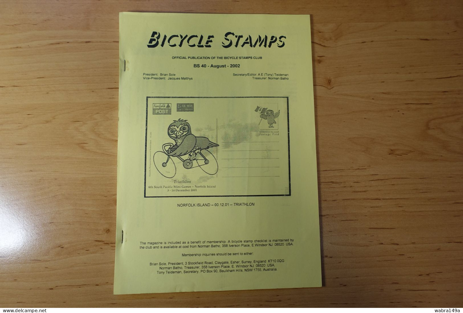 Bicycle Stamps Publication BS 40, August 2002 Velo Bicyclette Fahrrad - Inglese