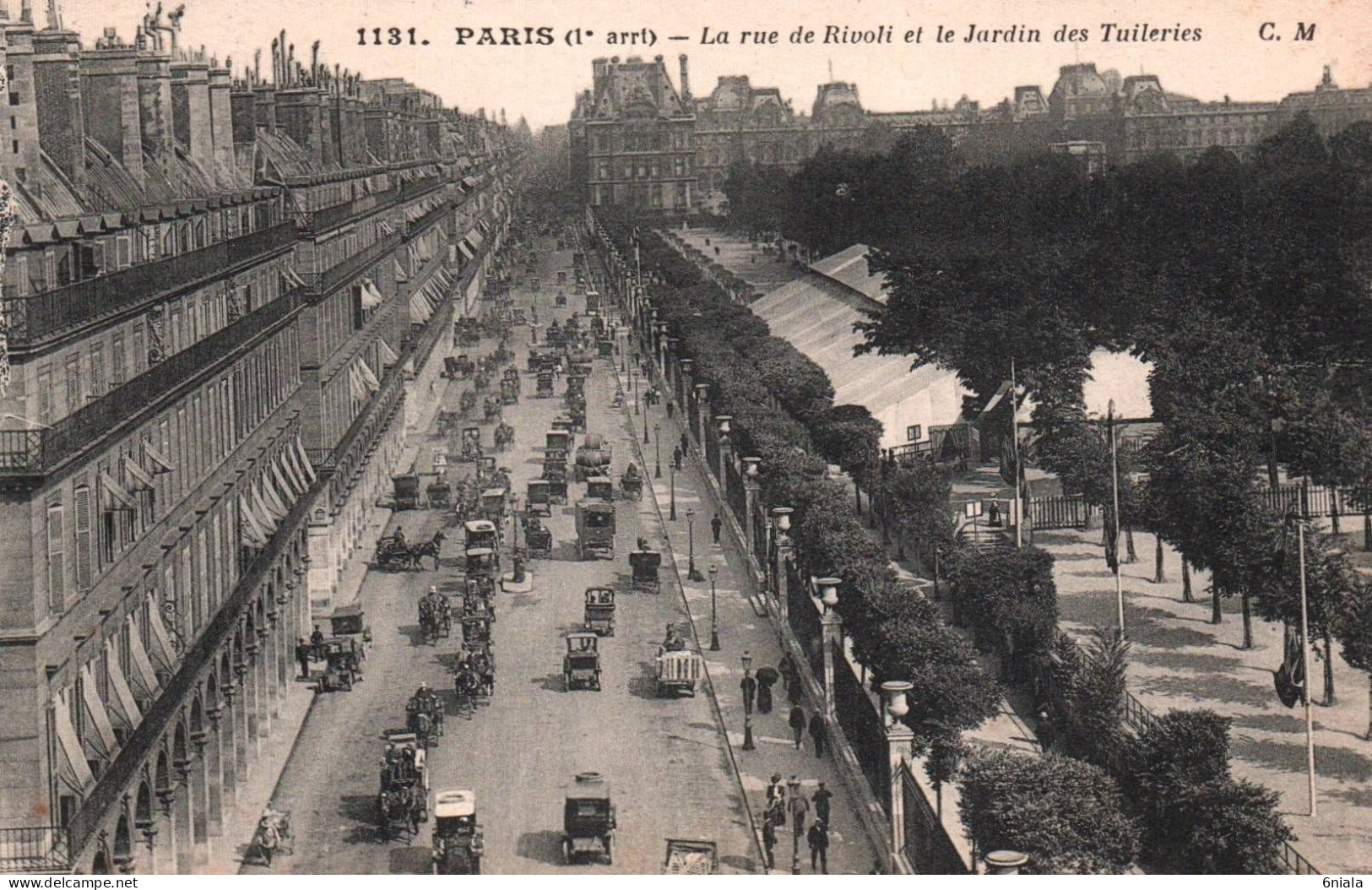 21264  PARIS   Rue De RIVOLI Et Le Jardin Des Tuileries    (2 Scans) - Arrondissement: 01