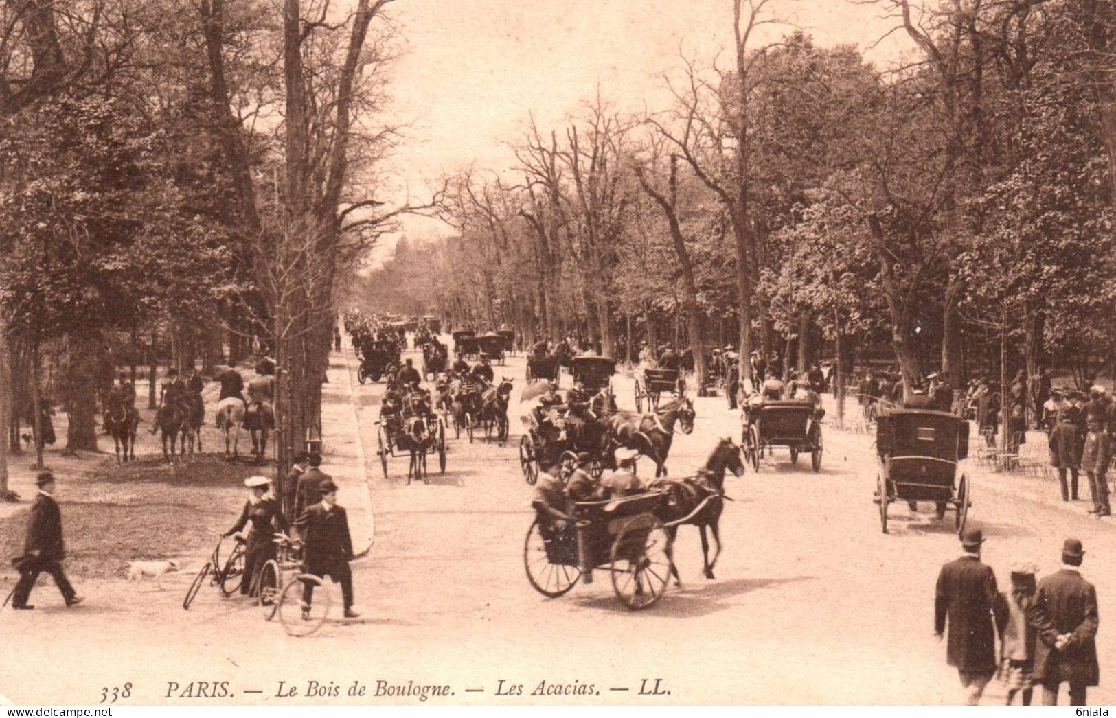 21263  PARIS    Le Bois De Boulogne  Les Acacias ( Belle Animation  Calèches)     (2 Scans) - Arrondissement: 17