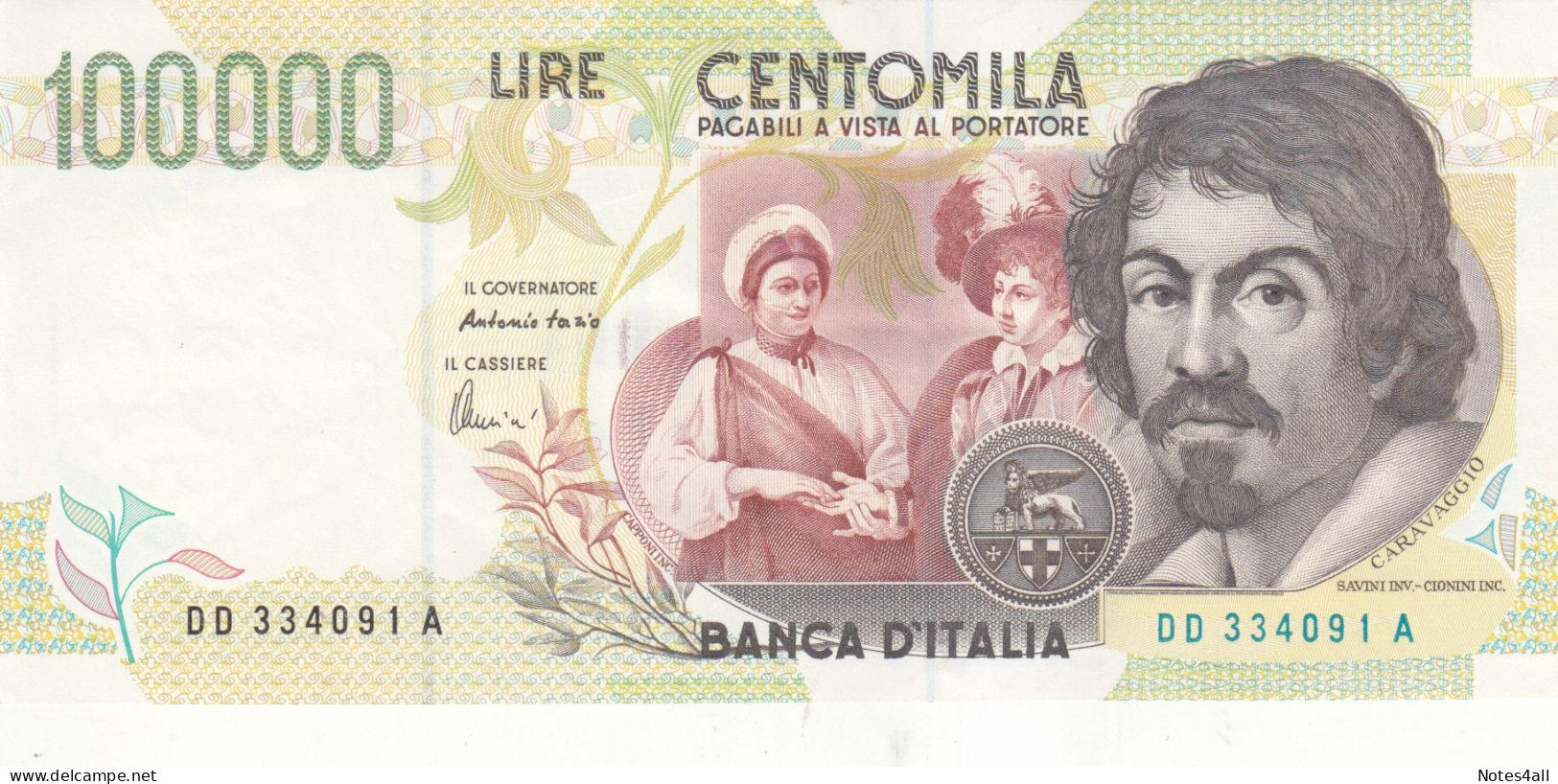 ITALY 100000 LIRE 1994 P- 117b AU/EF SERIES DD - Jordan