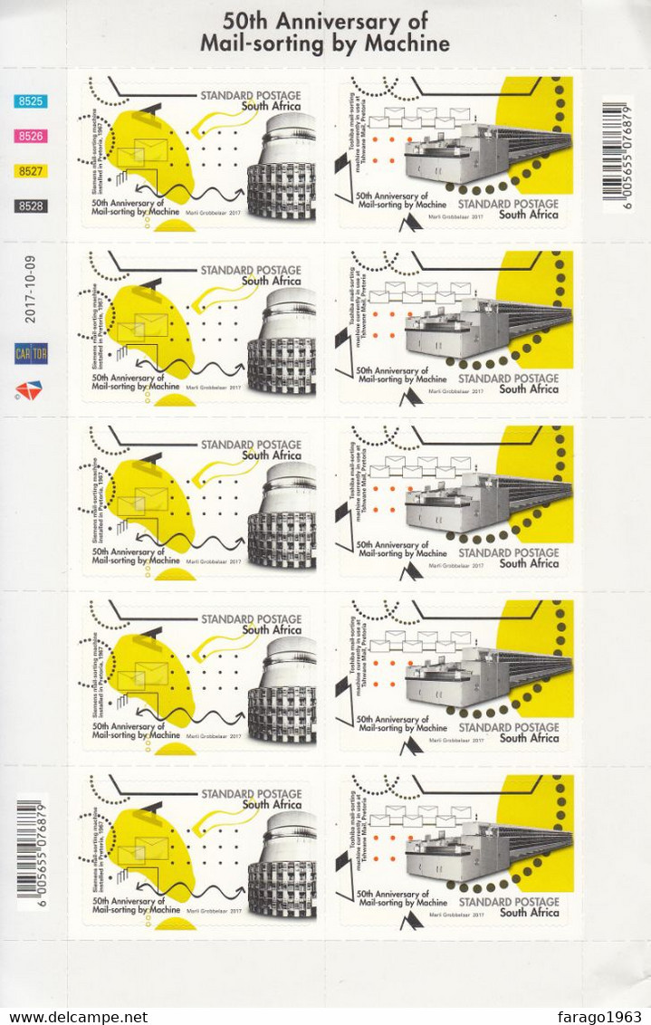 2017 South Africa Mail Sorting Automation Miniature Sheet Of 10 MNH - Ongebruikt