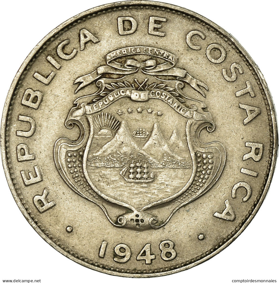 Monnaie, Costa Rica, 25 Centimos, 1948, TTB, Copper-nickel, KM:175 - Costa Rica