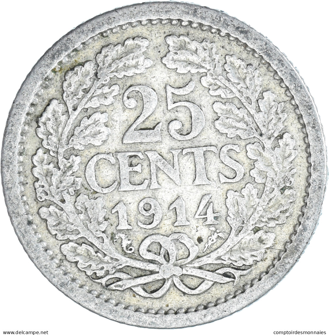 Monnaie, Pays-Bas, 25 Cents, 1914 - 25 Cent