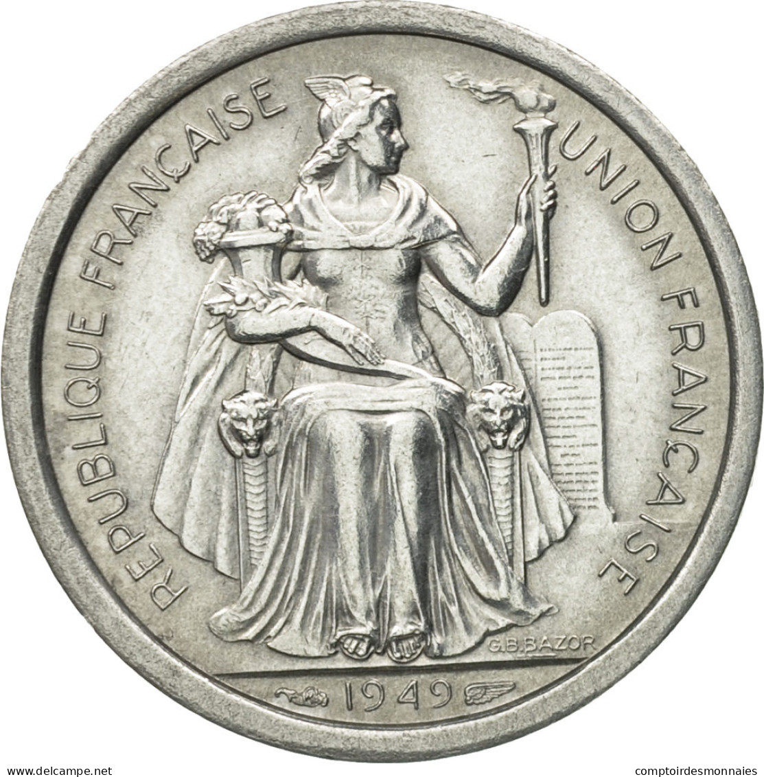 Monnaie, Nouvelle-Calédonie, Franc, 1949, Paris, TTB+, Aluminium, KM:2 - Nouvelle-Calédonie