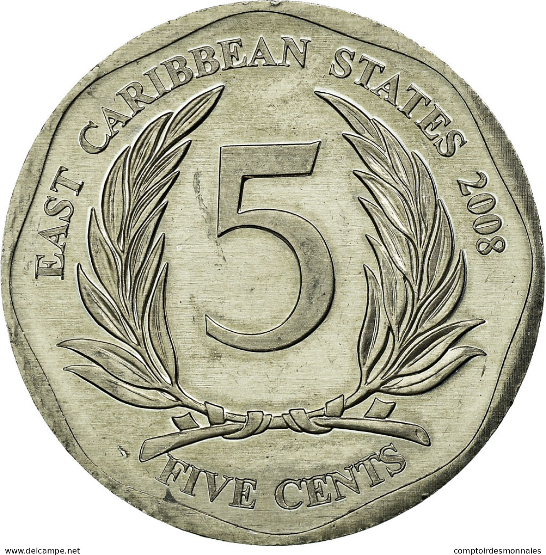 Monnaie, Etats Des Caraibes Orientales, Elizabeth II, 5 Cents, 2008, British - Caribe Oriental (Estados Del)
