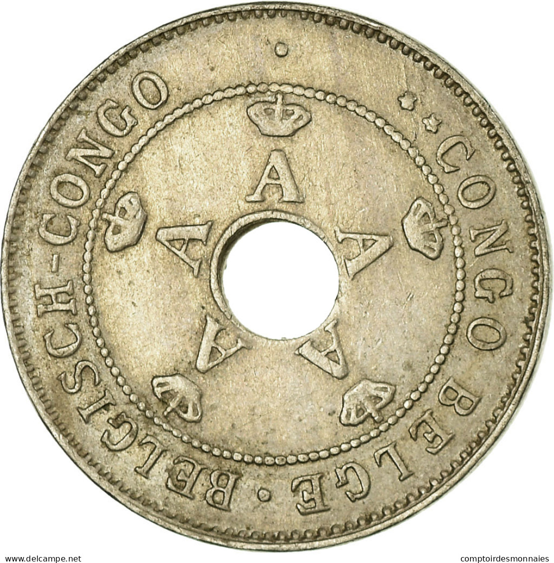 Monnaie, Congo Belge, 10 Centimes, 1911, Heaton, TTB, Copper-nickel, KM:18 - 1910-1934: Albert I