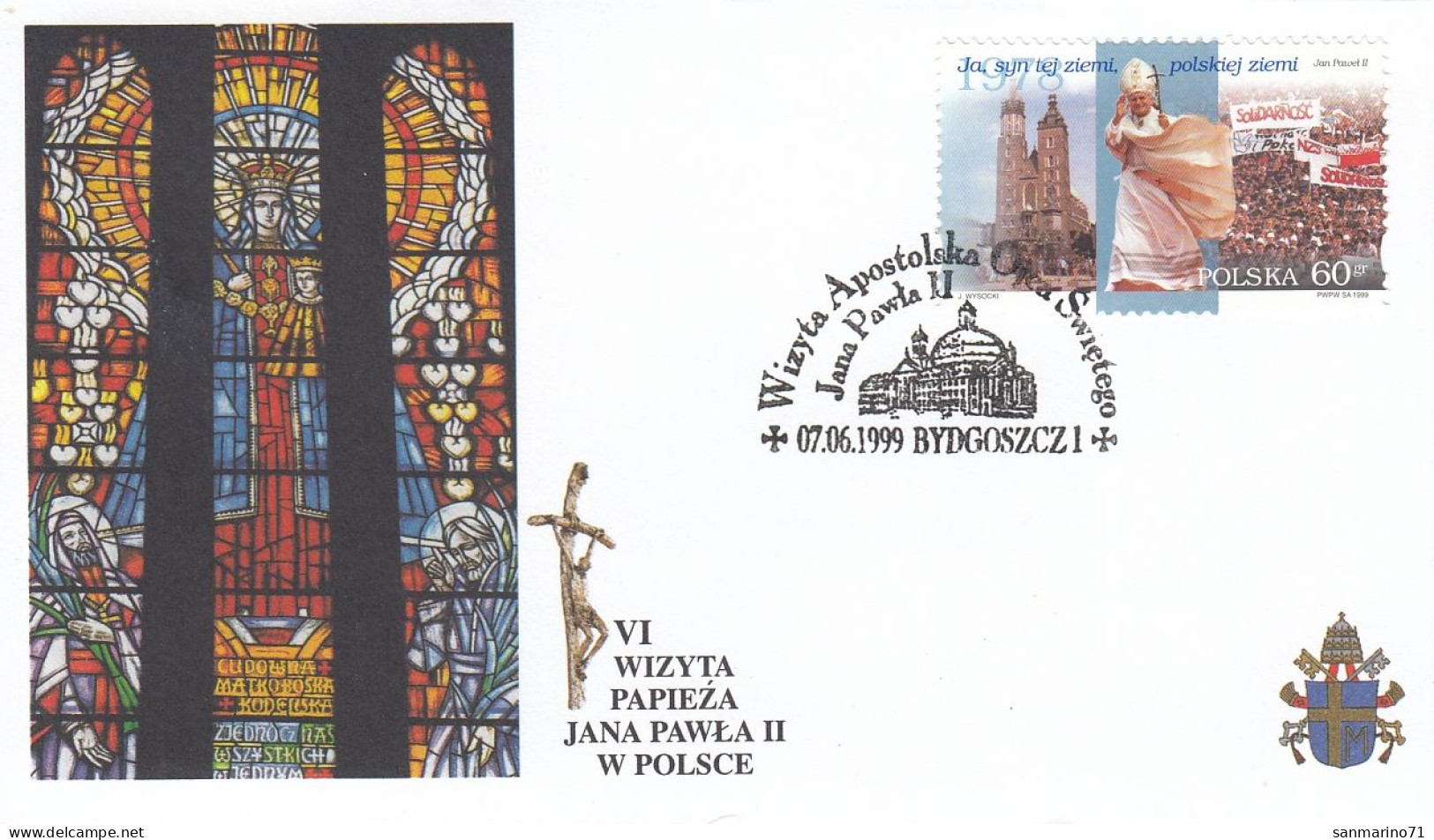 POLAND Cover 5-37,popes Travel 1999 - Papi