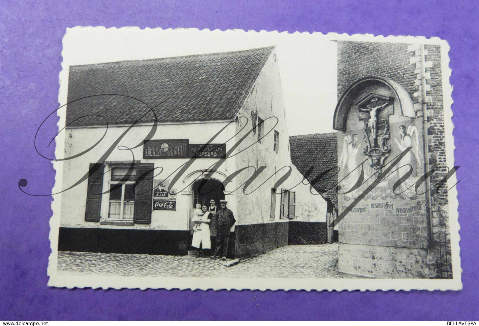 Keerbergen Straat Langs De Kerk Herberg "In Den Rooden Leeuw" Bieren Van Haacht Emaille - Keerbergen