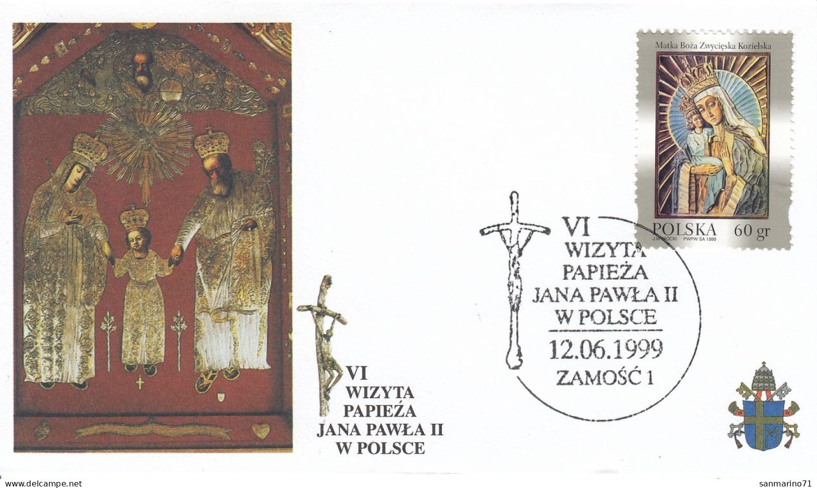 POLAND Cover 5-48,popes Travel 1999 - Papi