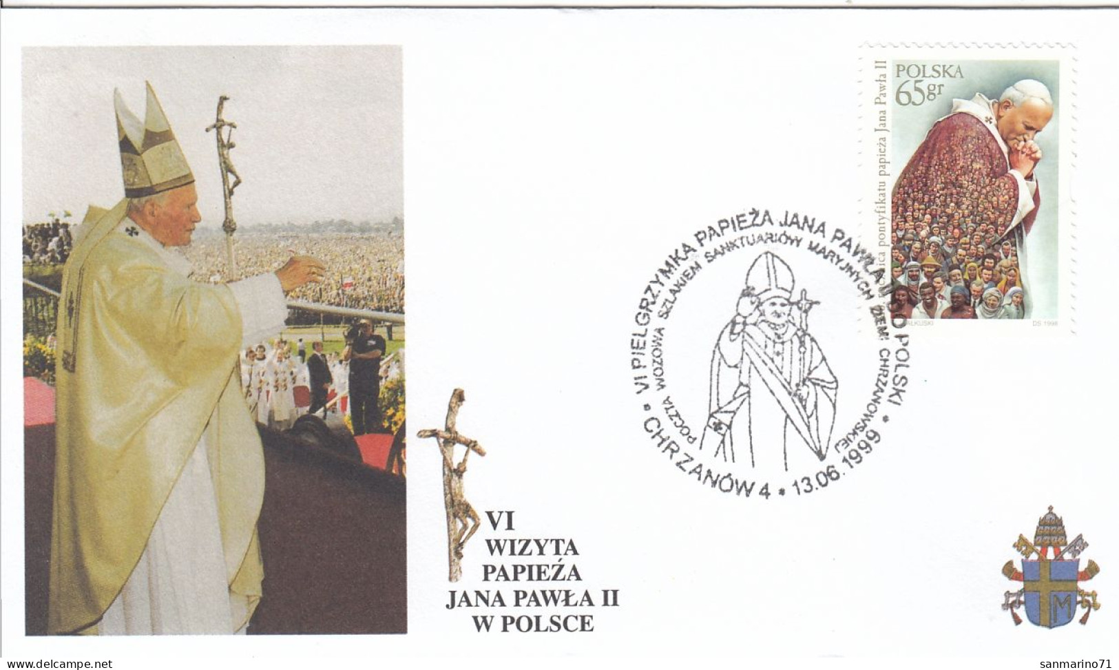 POLAND Cover 5-49,popes Travel 1999 - Papi