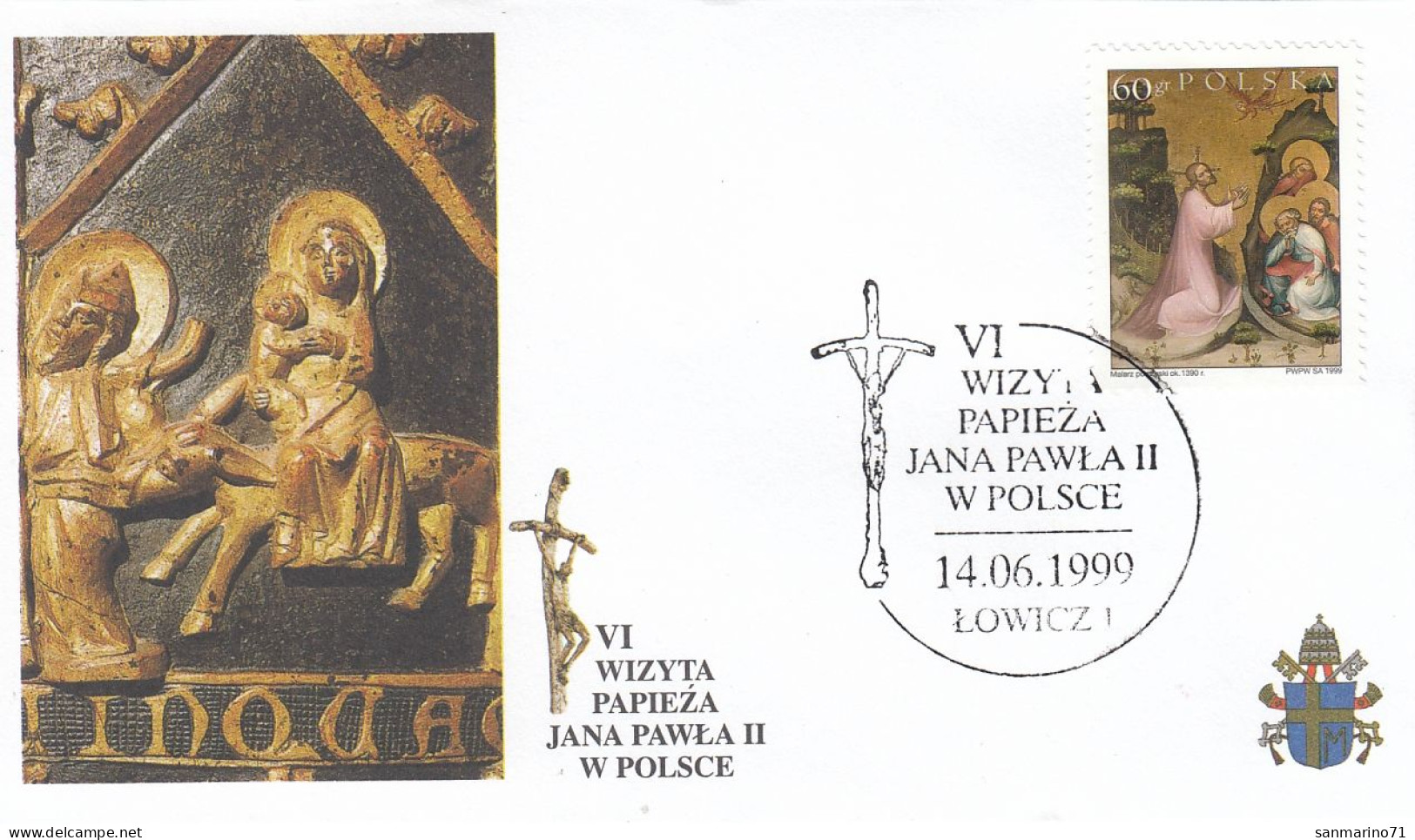 POLAND Cover 5-50,popes Travel 1999 - Papi