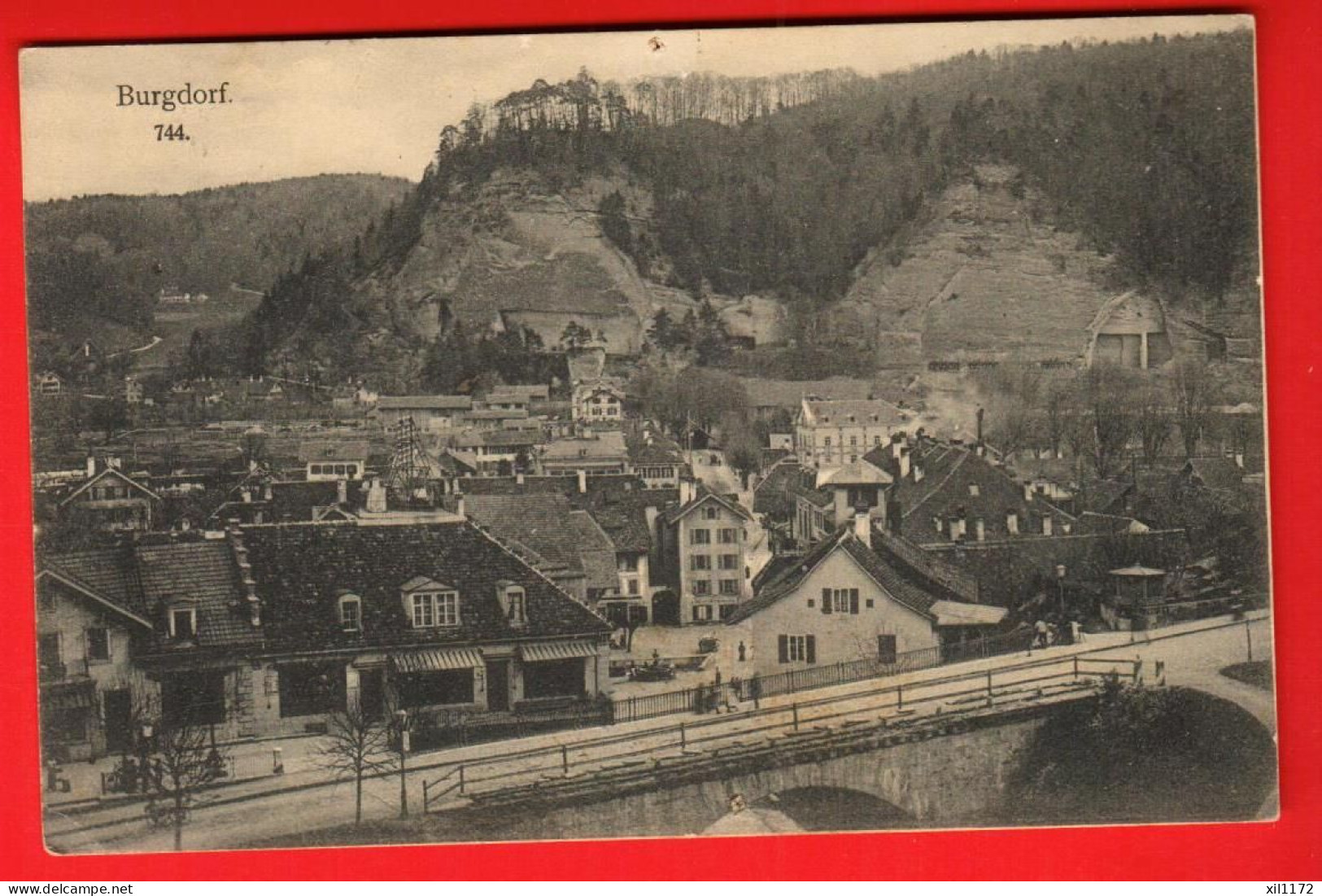 XZJ-26  Burgdorf Berthoud  Vue Du Centre De La Ville. Circulé 1908 . Nr 744 - Berthoud