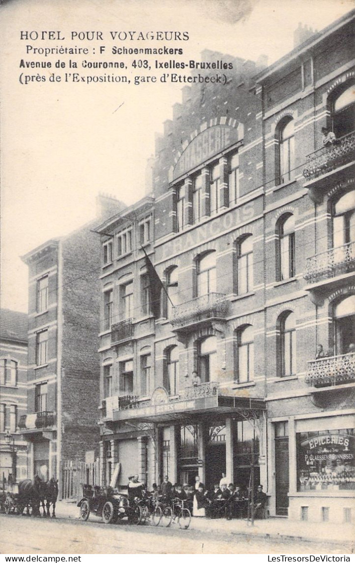 BELGIQUE - Hotel Pour Voyageurs - Propriétaire Schoenmackers - Gare D'etterbeck - Carte Postale Ancienne - Etterbeek