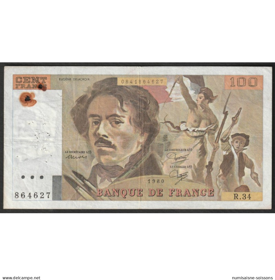 FAY 69/04 B - 100 FRANCS DELACROIX - 1980 - R.34 - PICK 154 - TB+ - 100 F 1978-1995 ''Delacroix''