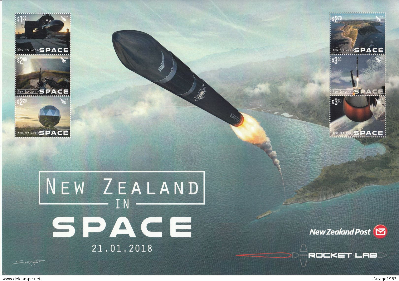 2018 New Zealand In Space  VERY LARGE  Sheet Of 6 MNH @ BELOW FACE VALUE  ** Tiny Bump Bottom Left Corner ** - Unused Stamps