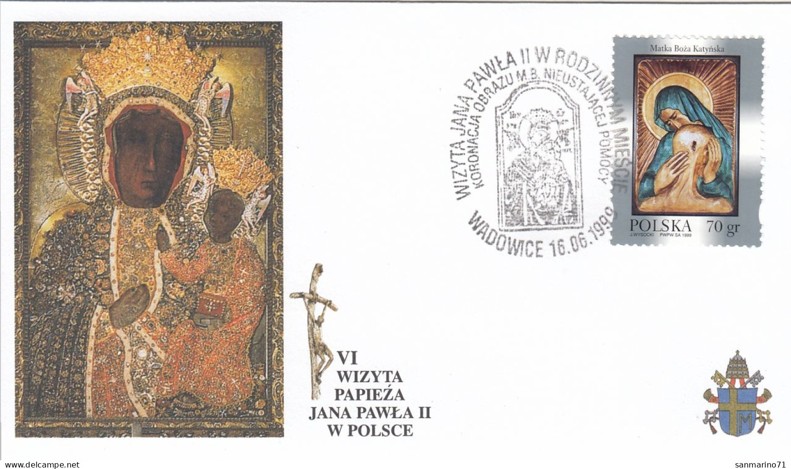 POLAND Cover 5-57,popes Travel 1999 - Papi