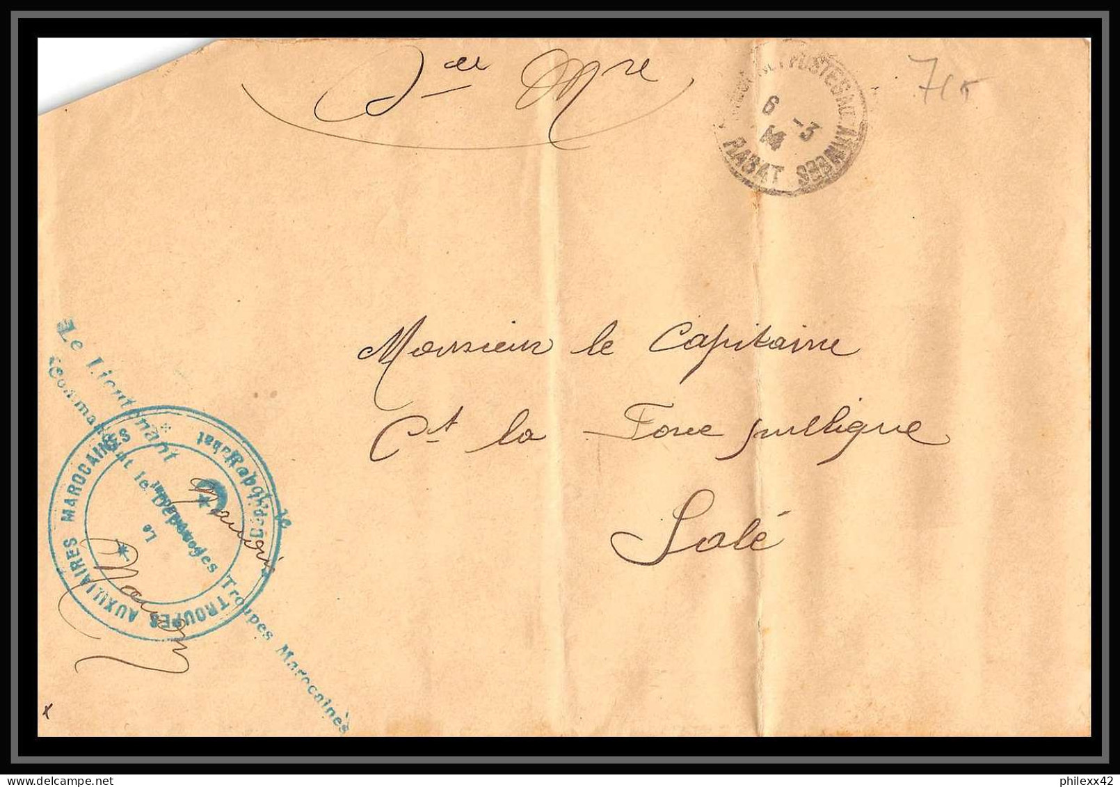 0727 Lot 5 Lettres Region Chaouia Bureaux De Comptabilité Casablanca Lettre Cover Occupation Du Maroc War 2 Signées - Collections