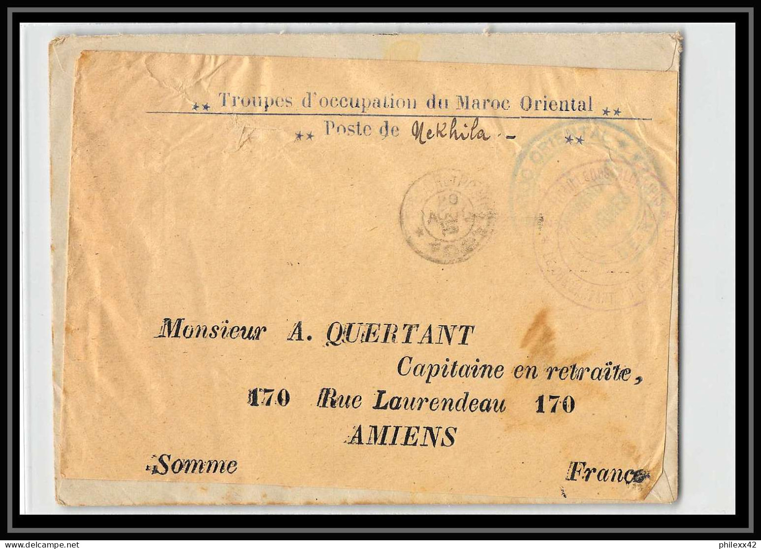 1031 Lot 2 Lettres 2ème Régiment De Tirailleurs Algériens 4ème Bataillon Poste De Nekhila Cover Occupation Du Maroc War - Collections