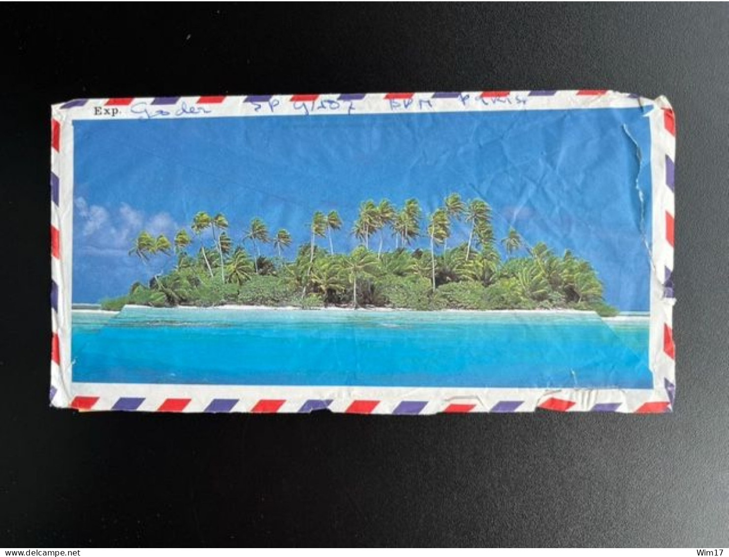 FRENCH POLYNESIA 1983 AIR MAIL LETTER (DAMAGED) PAPEETE TO GOUDA 19-03-1983 POLYNESIE LETTRE PEARLS - Cartas & Documentos