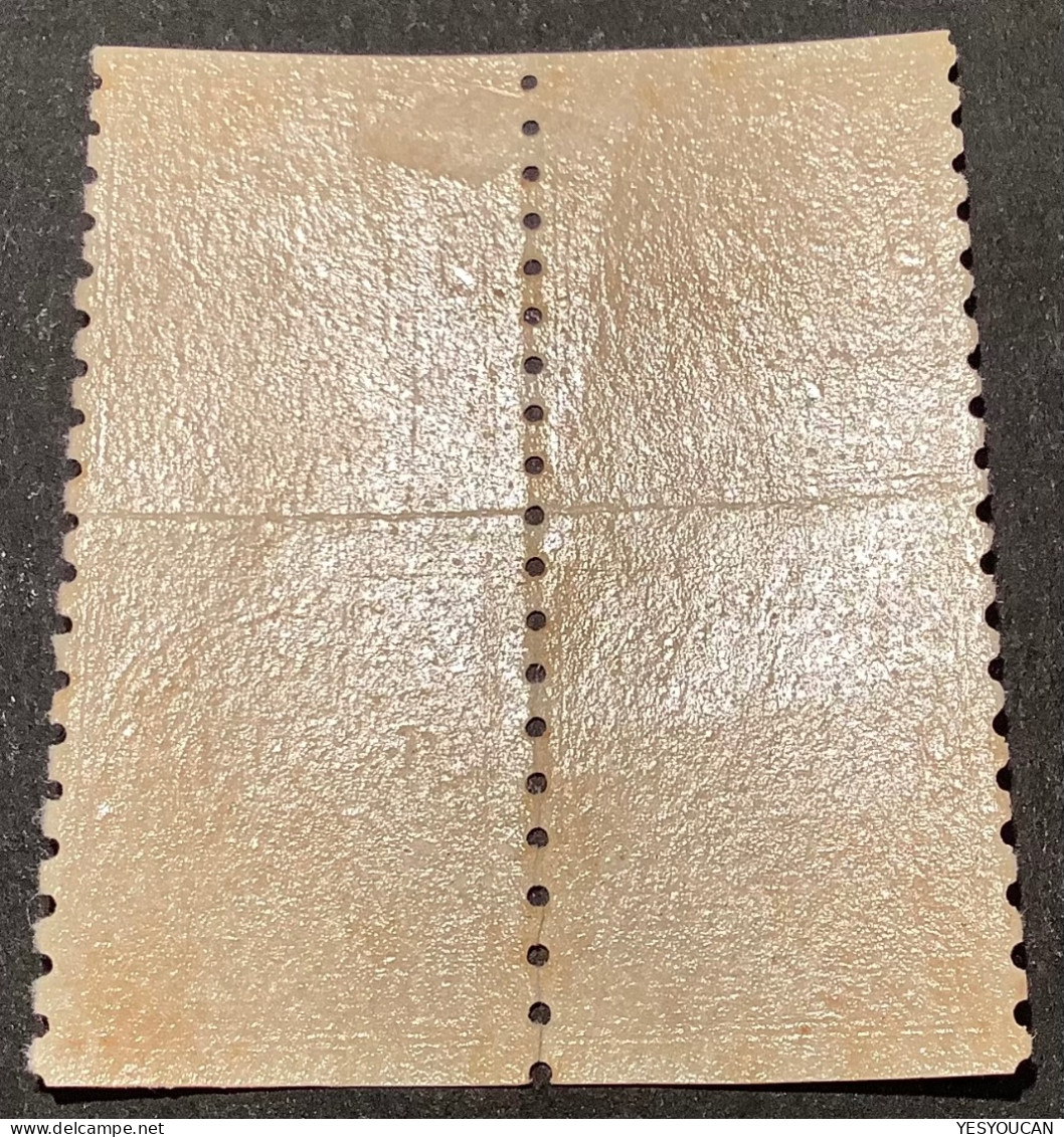 Canada Sc #130a 1912-1924 3c Admiral Coil Stamp Perf. 8 Vertically, Rare Block Of 4  MH*/MNH** (variété Roulette - Ungebraucht