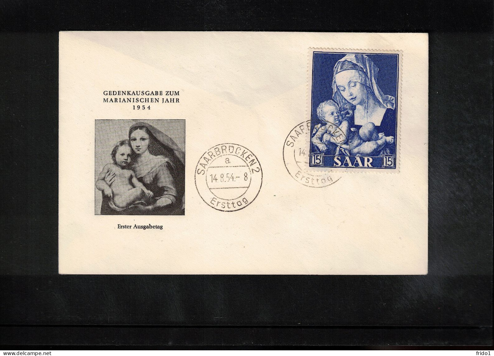 Saar 1954 Marian Year - Painting Albrecht Duerer FDC - FDC