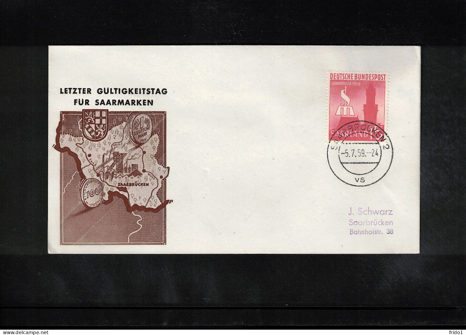 Saar 1959 Last Day Of The Validity Of Saar Stamps Interesting Cover - FDC