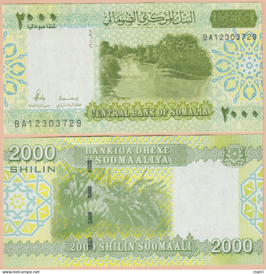 Somalia 2000 Shillings 2010 UNC P#W39 - Somalie