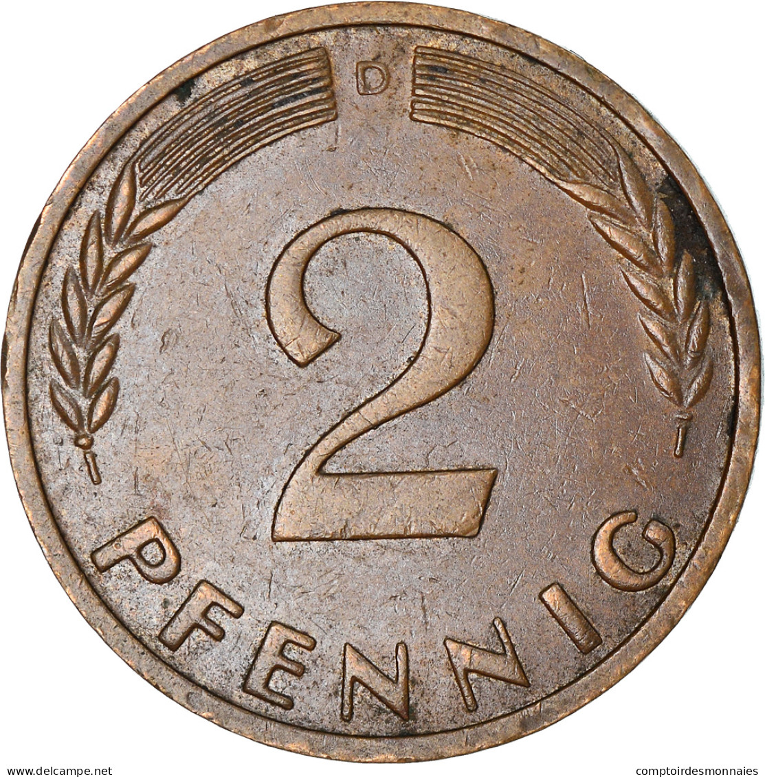 Monnaie, République Fédérale Allemande, 2 Pfennig, 1960, Munich, TTB, Bronze - 2 Pfennig