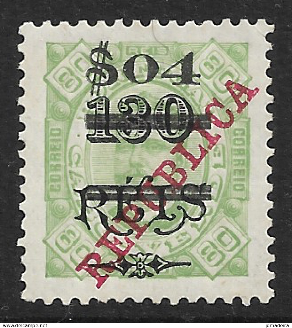 Cabo Verde – 1922 King Carlos Surcharged REPUBLICA $04 Over 130 Réis Over 80 Réis Mint Stamp - Isola Di Capo Verde