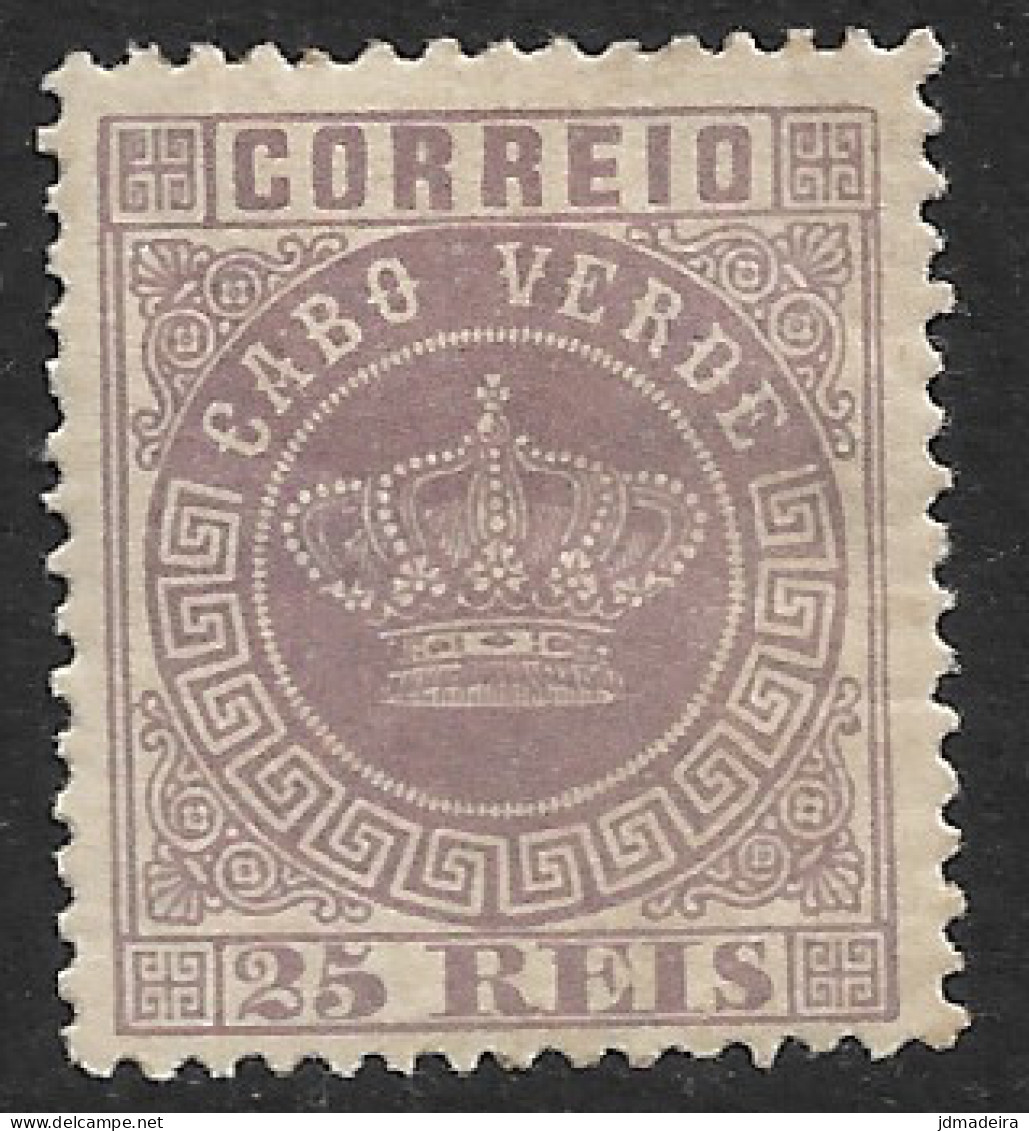 Cabo Verde – 1881 Crown Type 25 Réis Mint Stamp - Isola Di Capo Verde