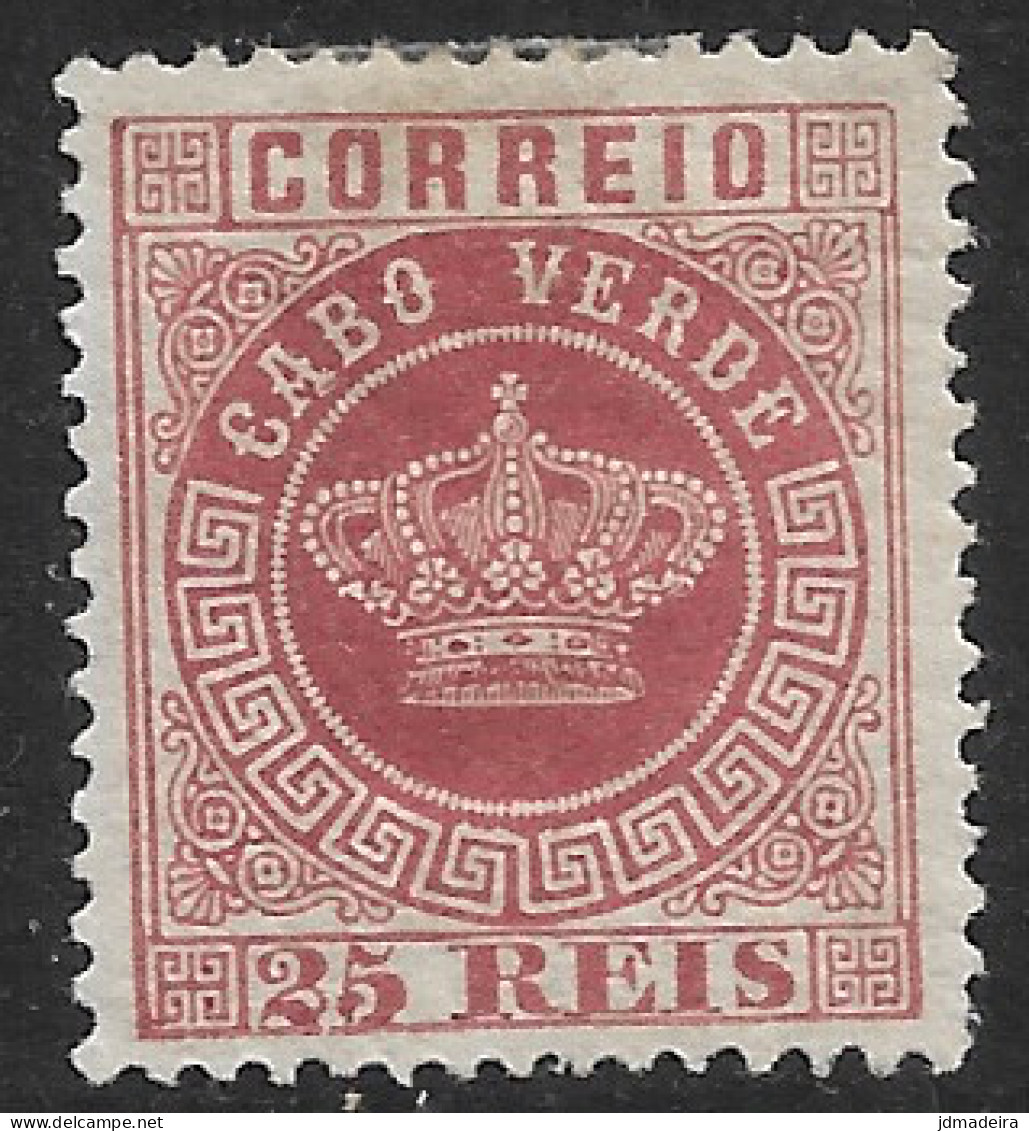 Cabo Verde – 1877 Crown Type 25 Réis Mint Stamp - Kapverdische Inseln