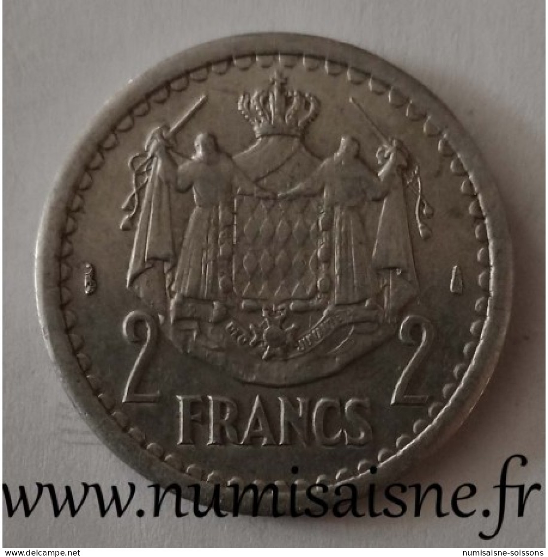 MONACO - KM 121 - 2 FRANCS 1943 - NON DATÉ - LOUIS II - TTB/SUP - 1922-1949 Louis II