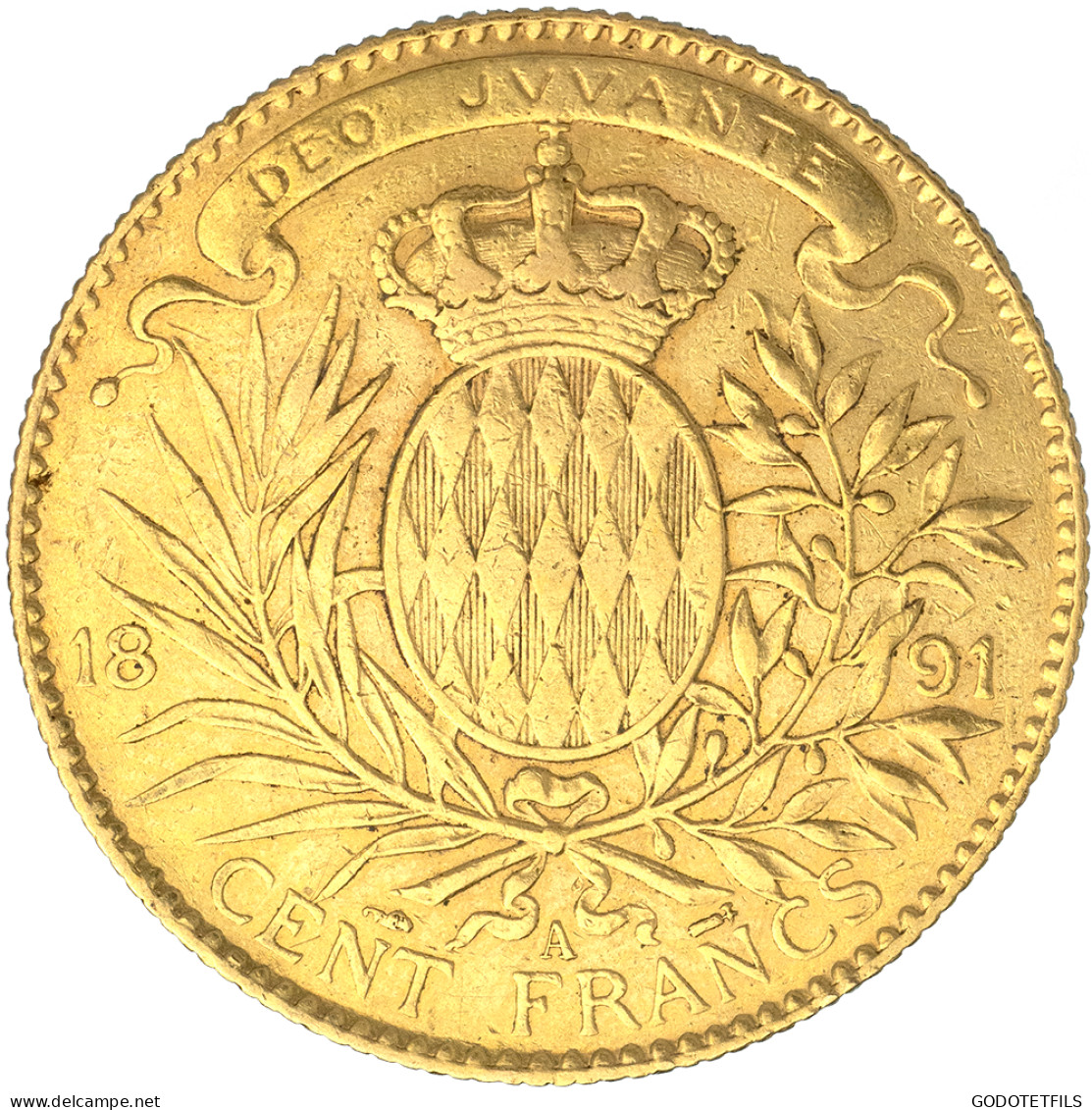 Monaco-100 Francs Or Albert I 1891 Paris - 1819-1922 Honoré V, Charles III, Albert I