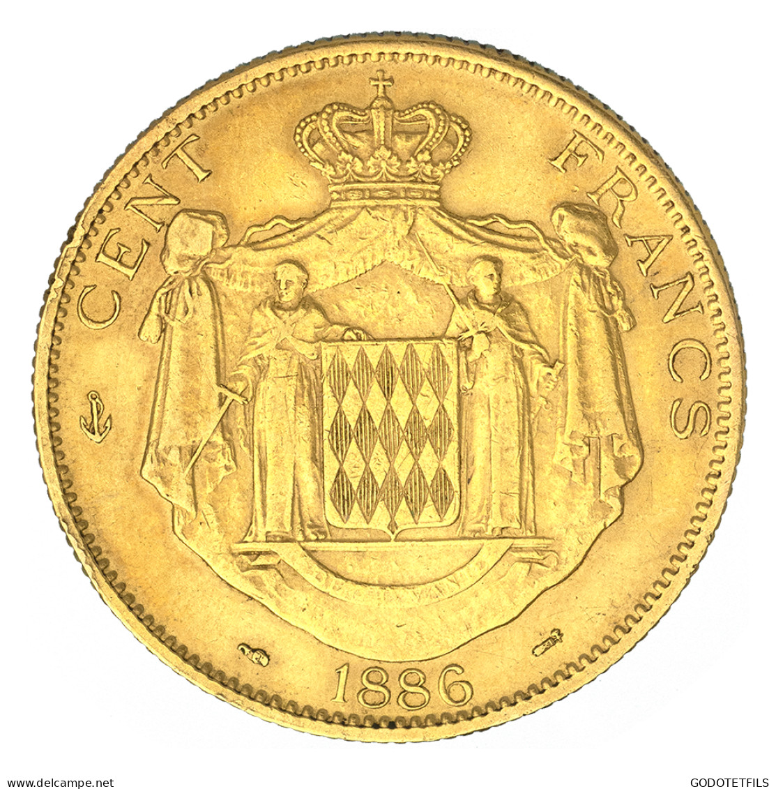 Monaco- 100 Francs Charles III 1886 Paris - 1819-1922 Onorato V, Carlo III, Alberto I