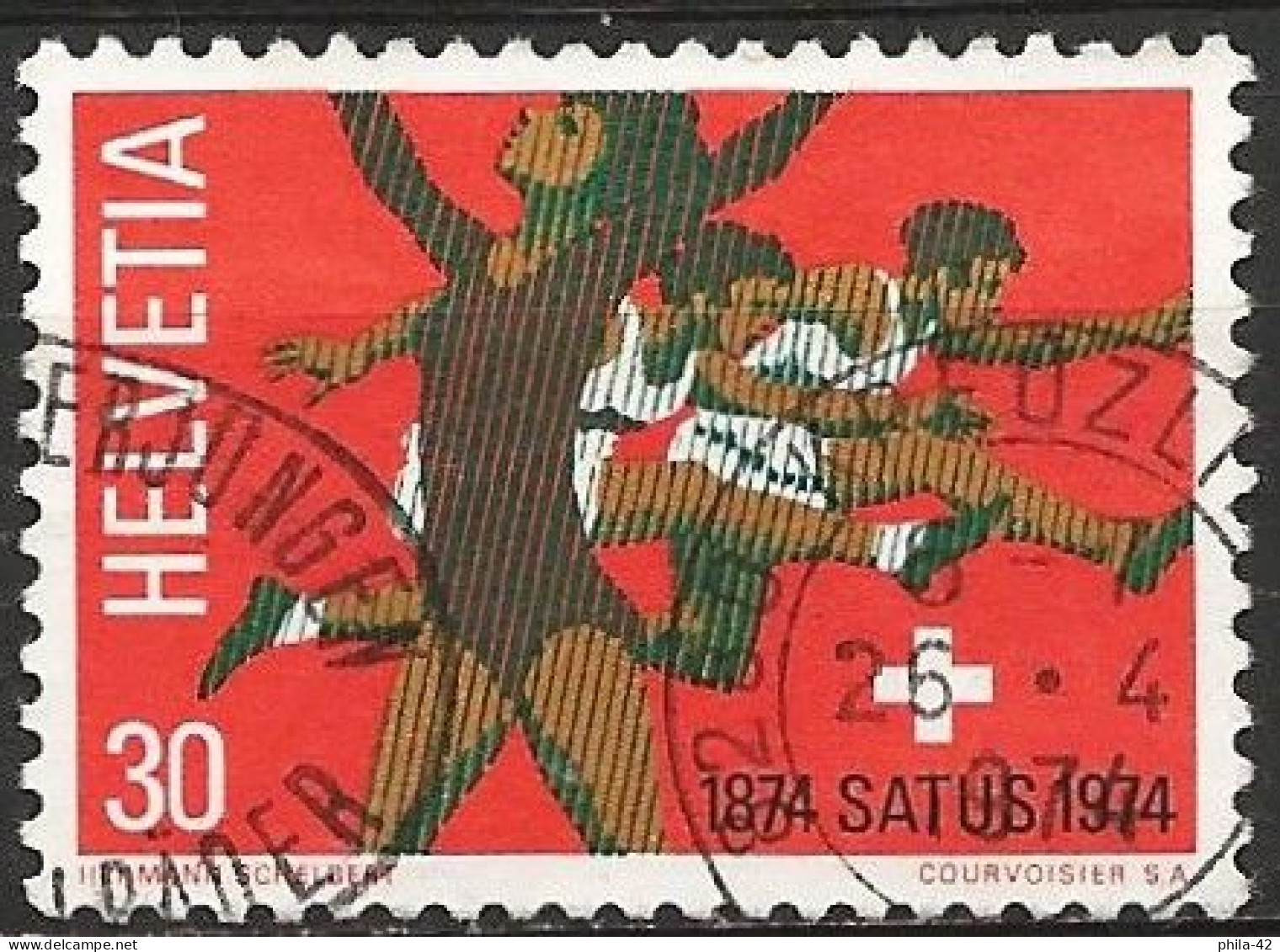 Switzerland 1974 - Mi 1018 - YT 948 ( Sports : Rhythmics Gymnast & Hurdlers ) - Gymnastik