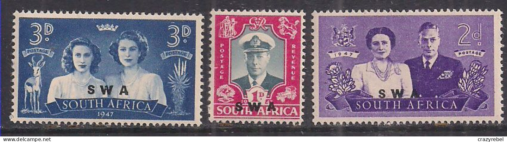 South Africa 1947 KGV1 Set Royal Visit OVPT SWA MNH SG 111-113( C58 ) - Ungebraucht