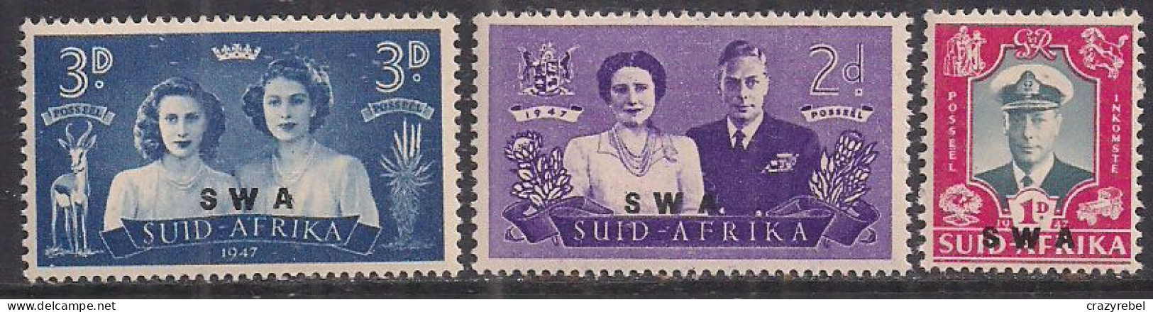 South/Suid Africa 1947 KGV1 Set Royal Visit OVPT SWA MNH  SG 111-113 ( B1087 ) - Unused Stamps