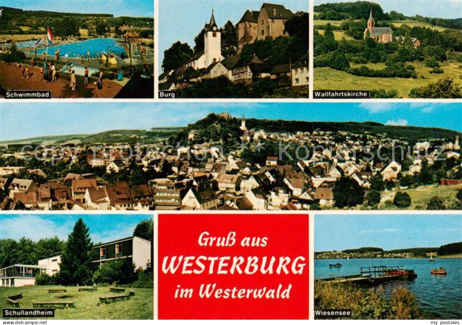 73873602 Westerburg Westerwald Schwimmbad Burg Wallfahrtskirche Panorama Schulla - Westerburg