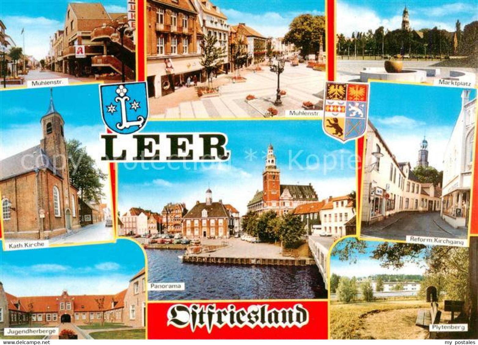 73839537 Leer Ostfriesland Muehlenstrasse Marktplatz Kath Kirche Jugendherberge  - Leer