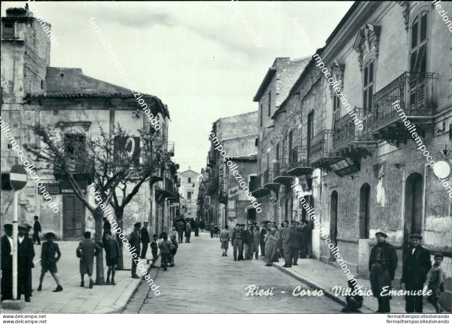 Cc420 Cartolina Riesi Corso Vittorio Emanuele Provincia Di Caltanissetta Sicilia - Caltanissetta